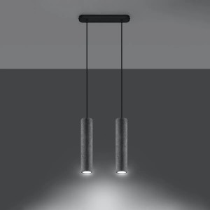 Sollux Luvo 2 Hängeleuchte aus grauem Beton, 2-flammig für Lampen & Leuchten.