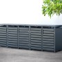 Westmann Mülltonnenbox Kubus für 5 Tonnen (240 l) aus Metall, anthrazitfarben.