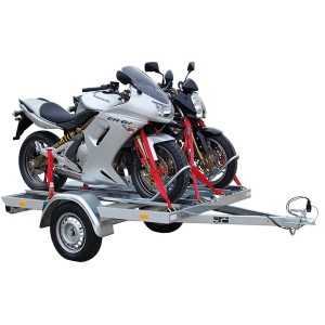 Stema Motorradtransporter Classic MT 750 BS 3 mit zwei Motorrädern, Autoanhänger für sicheren Transport.