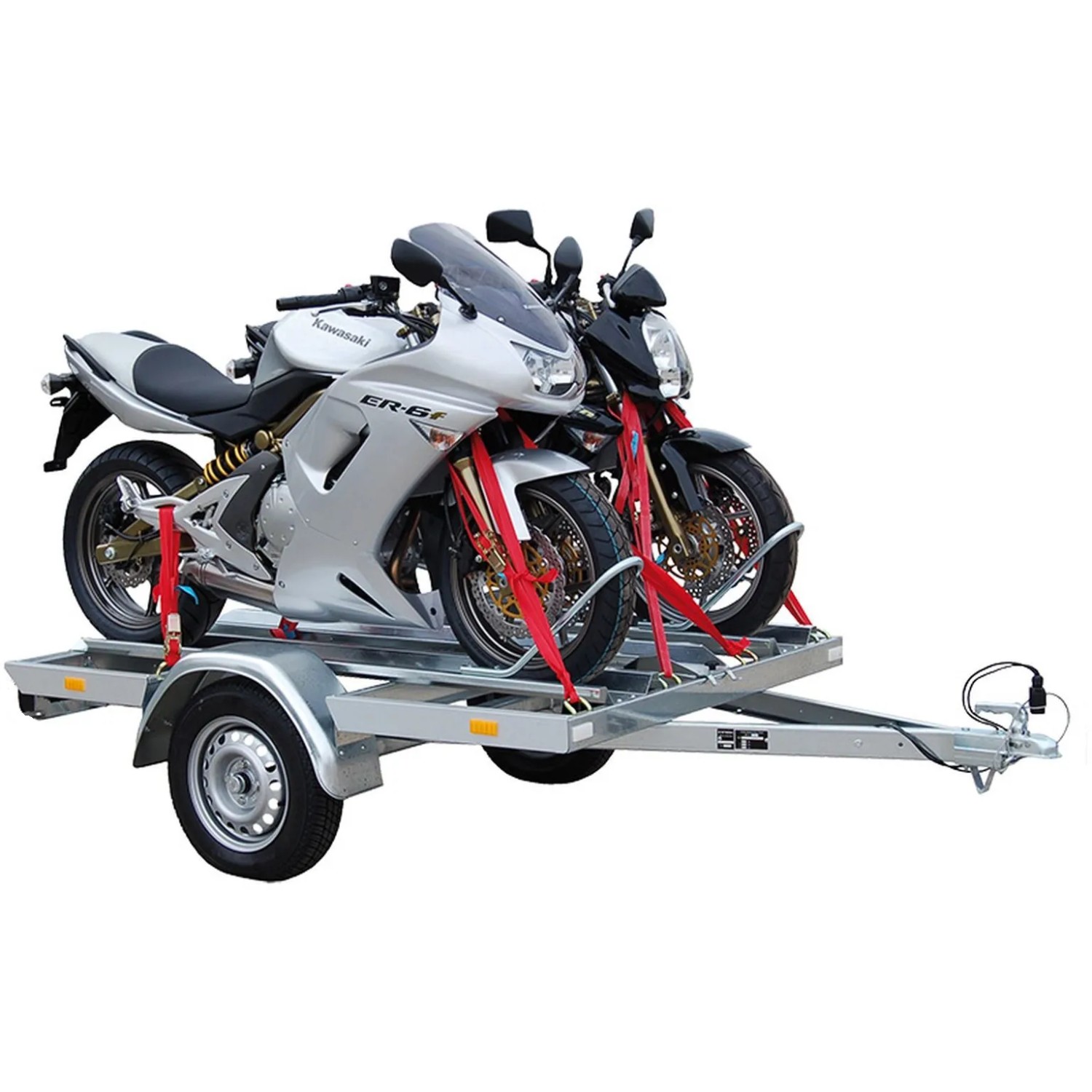 Stema Motorradtransporter Classic MT 750 BS 3 mit zwei Motorrädern, Autoanhänger für sicheren Transport.