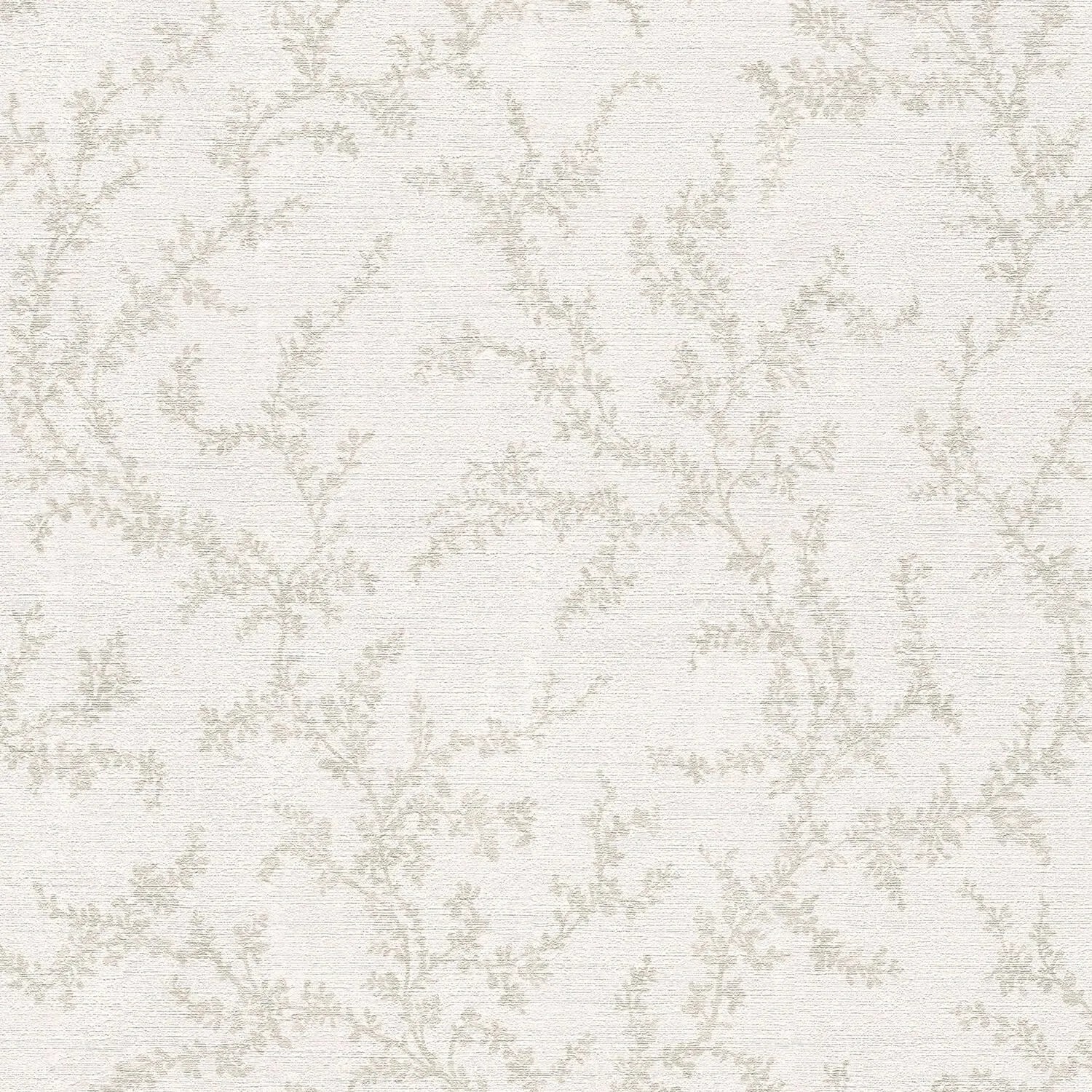 PROFHOME 790903-GU Florale Tapete Matt Grau Creme-Weiß Hell-Grau 0,53 m x 10,05 m 5,33 m2