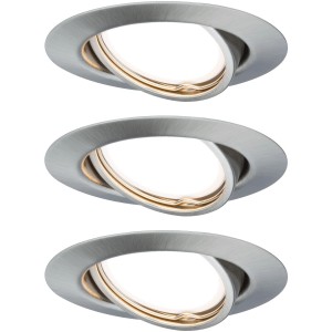 Paulmann LED Einbaustrahler Base Coin, 3er Set, schwenkbar, 5W, warmweiß.