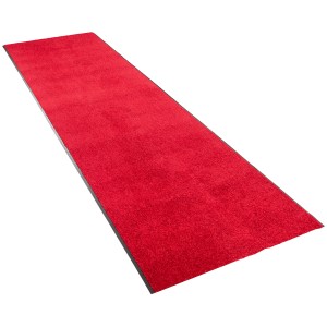 Roter Snapstyle Teppichläufer Proper Tex Uni, 90x300 cm. Fußbodenheizung geeignet.
