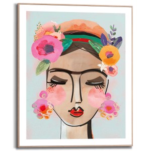 Gerahmtes, mehrfarbiges Bild "Colourful Face" von Reinders, 50x40 cm, für Wohnzimmer.