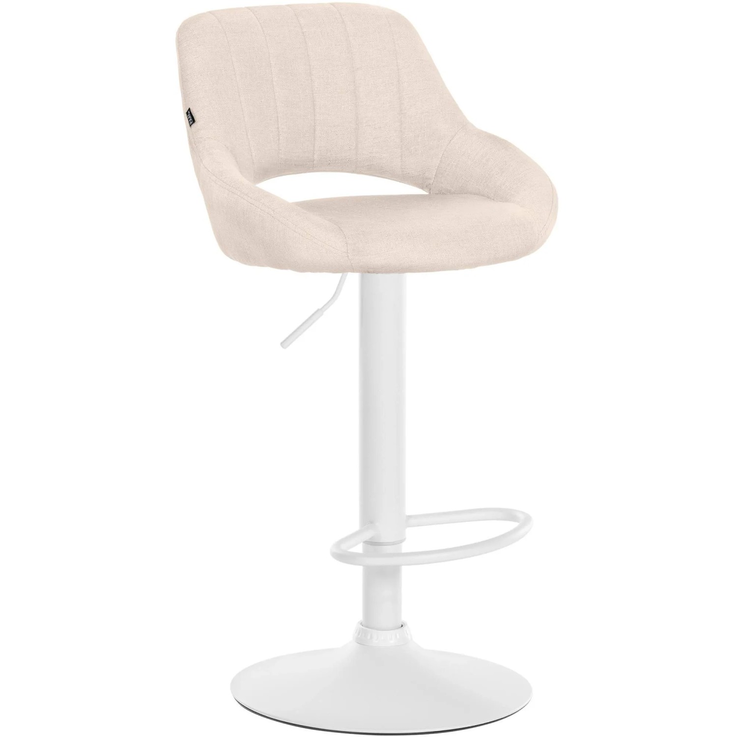 DELUKE Barhocker SEGAD Stoff Creme 46,5x48x85cm Weiß Barstuhl Mit Lehne Tresenhocker Tresenstuhl