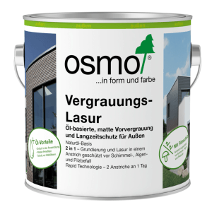 Dose Osmo Vergrauungs-Lasur 1922 Seidengrau, Holzöl für den Außenbereich.