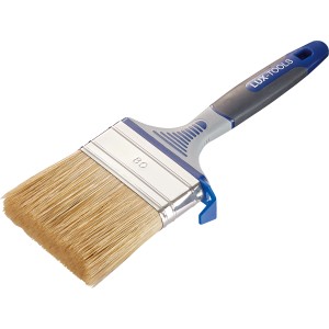 LUX Flachpinsel Dispersion 80 mm mit Eimerhaken, geeignet für Dispersionsfarben.