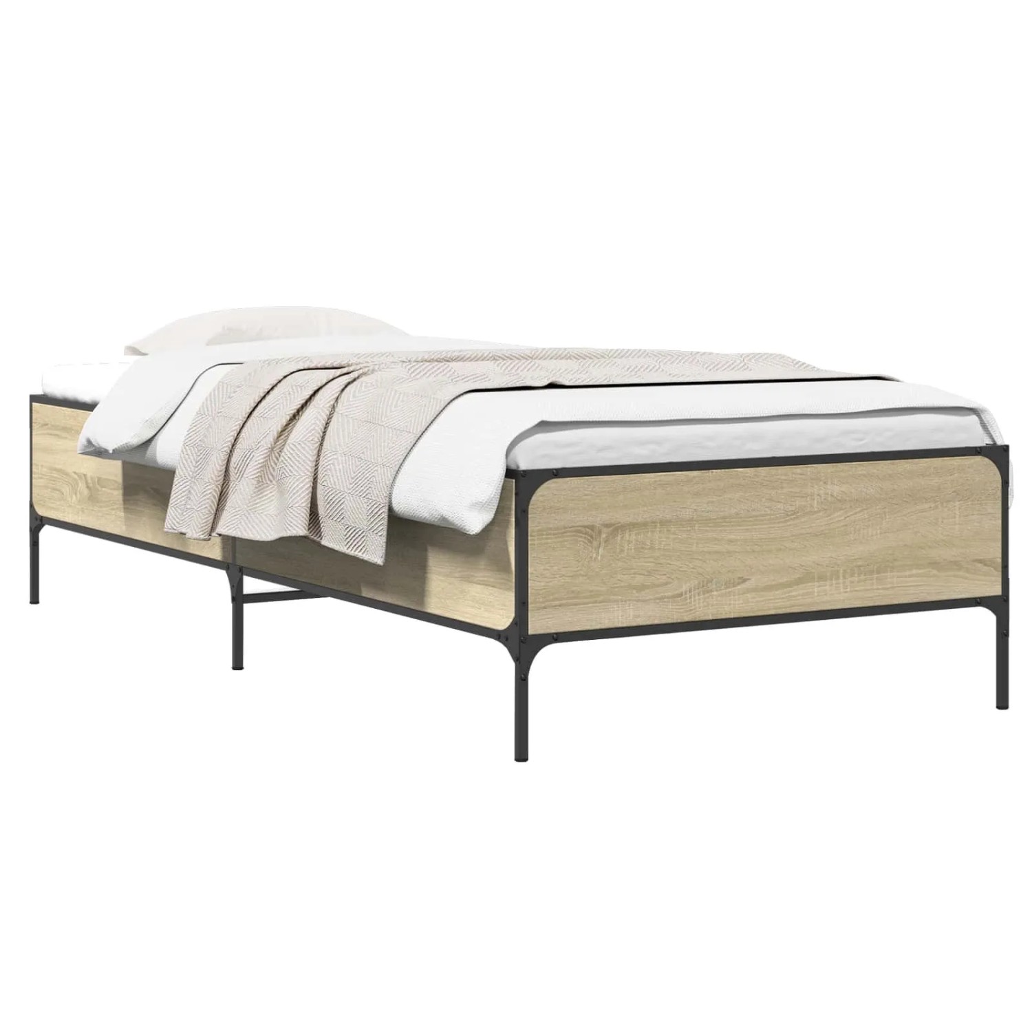 vidaXL Bettrahmen Sonoma-Eiche 80 x 200 cm Holzwerkstoff 8009119