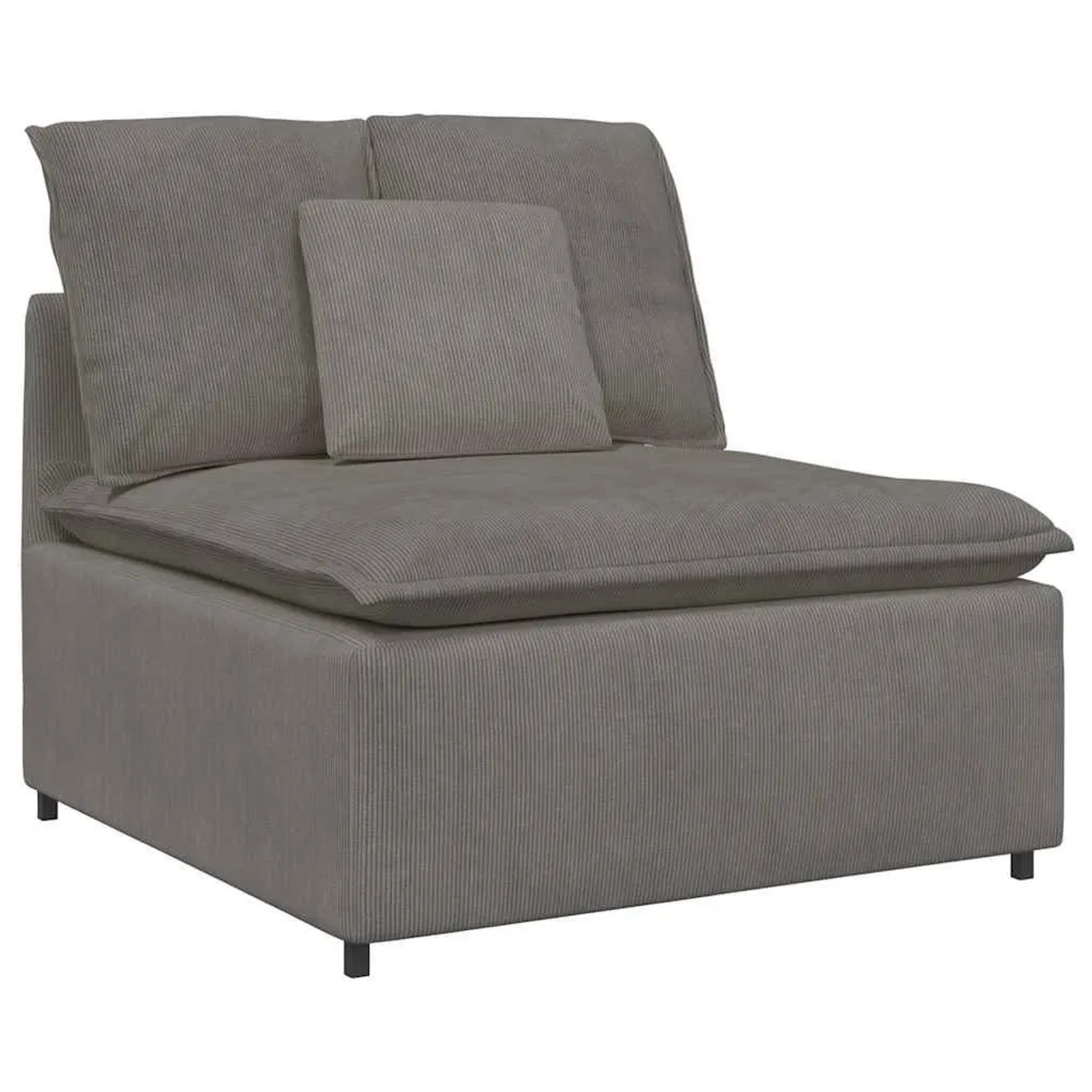 vidaXL Modulares Sofa Mittelmodul mit Kissen Hellgrau 100 cm 4104437