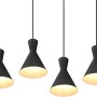 Schwarze Reality Pendelleuchte Enzo mit vier Lampen für Ess- und Wohnzimmer.