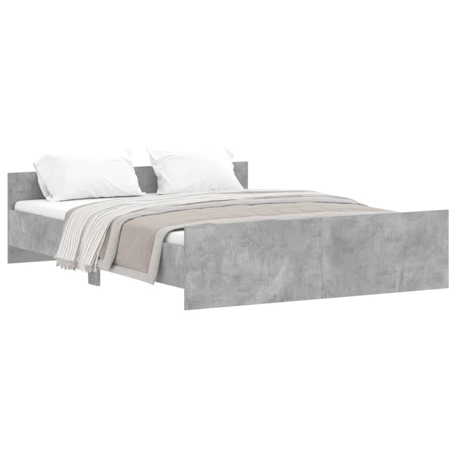 vidaXL Bettgestell mit Kopf- und Fußteil Betongrau 140x200 cm1899779 günstig online kaufen
