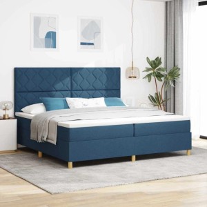 vidaXL Boxspringbett mit Kopfteil Blau 200 x 200 cm Stoff 3339727