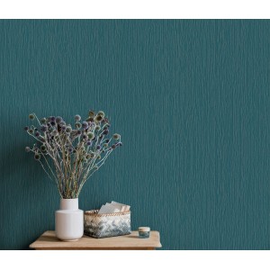 Erismann Vliestapete Guido Maria Kretschmer Uni Petrol mit feiner Struktur.