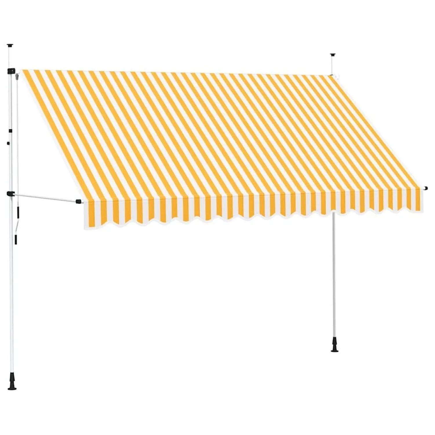 vidaXL Einziehbare Markise Handbetrieben 350 cm Orange/Weiß Gestreift 43235