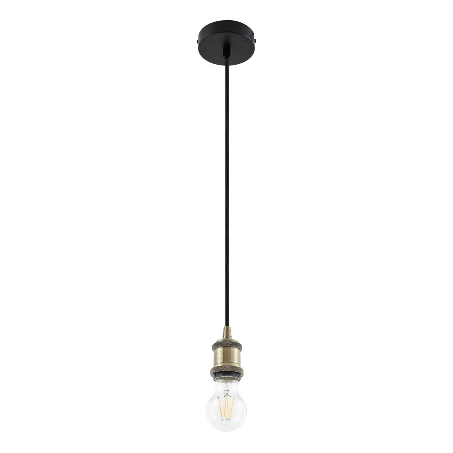 Lindby Pendelleuchte Hattie 10034033 Modern in Gold Messing aus Aluminium 1-flammig E27 Wohnzimmerleuchte