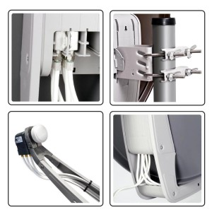 Details der hb-digital Sat Anlage: Anschlüsse, Montage, Quad LNB und Kabelführung der anthrazitfarbenen Fuba DAA 850 Aluminium Satellitenschüssel.