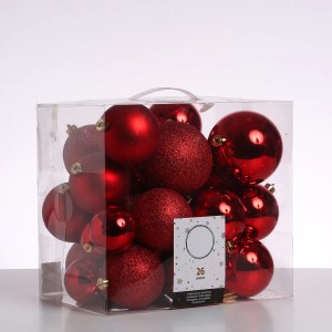 Marelida Christbaumkugel Weihnachtskugel Bruchfest Glänzend Matt Glitzernd Rot 26er Außen