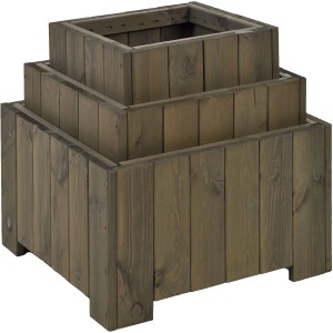 Gaspo Blumenkasten Wels, Vintage Grau, 57x57x35cm, Holz, moderner Look für Garten & Terrasse.
