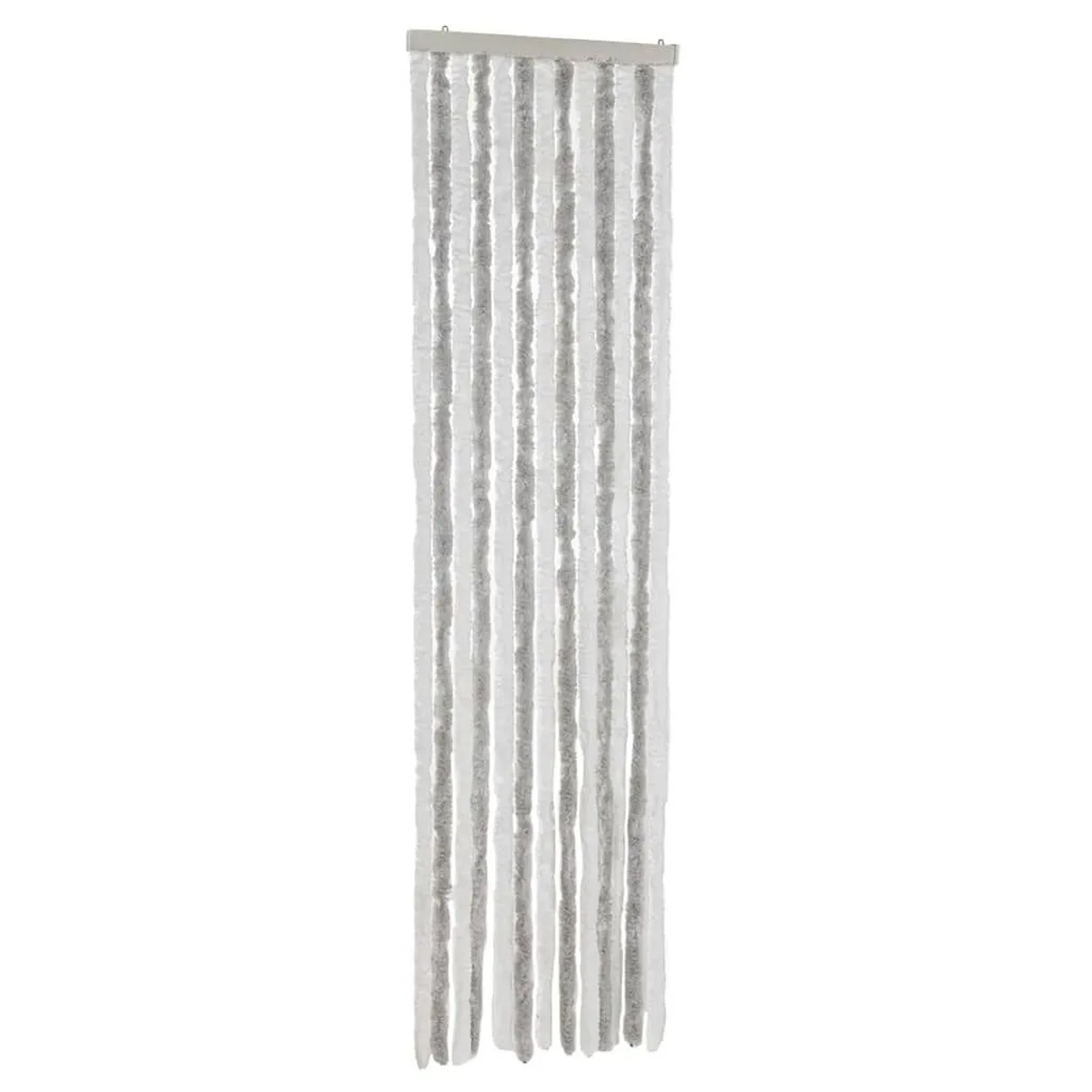 vidaXL Fliegenvorhang Hellgrau und Weiß 56x200 cm Chenille 377312