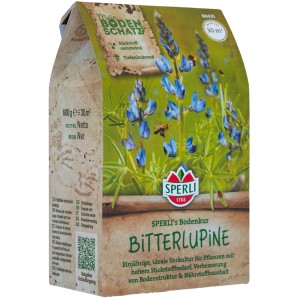 Sperli Gründünger Bitterlupine im 0,6 kg Sack, zur Bodenverbesserung und Stickstoffanreicherung.