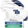 AM Qualitätsmatratzen Bettdecken- & Kissen-Set, Mikrofaser, 155x220cm.