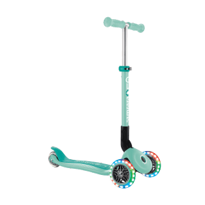 Globber Junior Foldable Lights Tretroller 120/80 mm ABEC 9 3-Rädrig LED-Leuchtrollen Mint