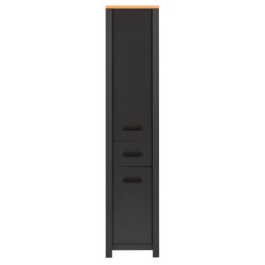 Anthrazitfarbener Hochschrank Veneto mit Artisan Eiche Optik, 1 Tür oben, 2 Schubladen, 1 Tür unten. Ideal für Bad & Küche.