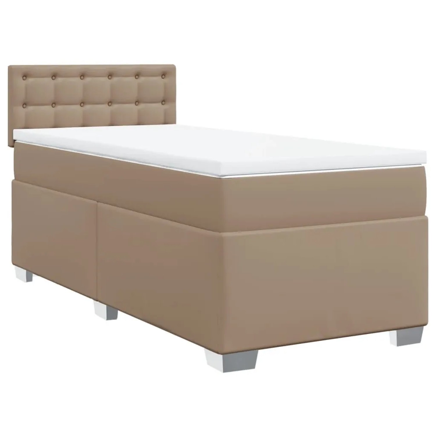 vidaXL Boxspringbett mit Matratze Cappuccino-Braun 90x190cm Kunstleder 3288 günstig online kaufen