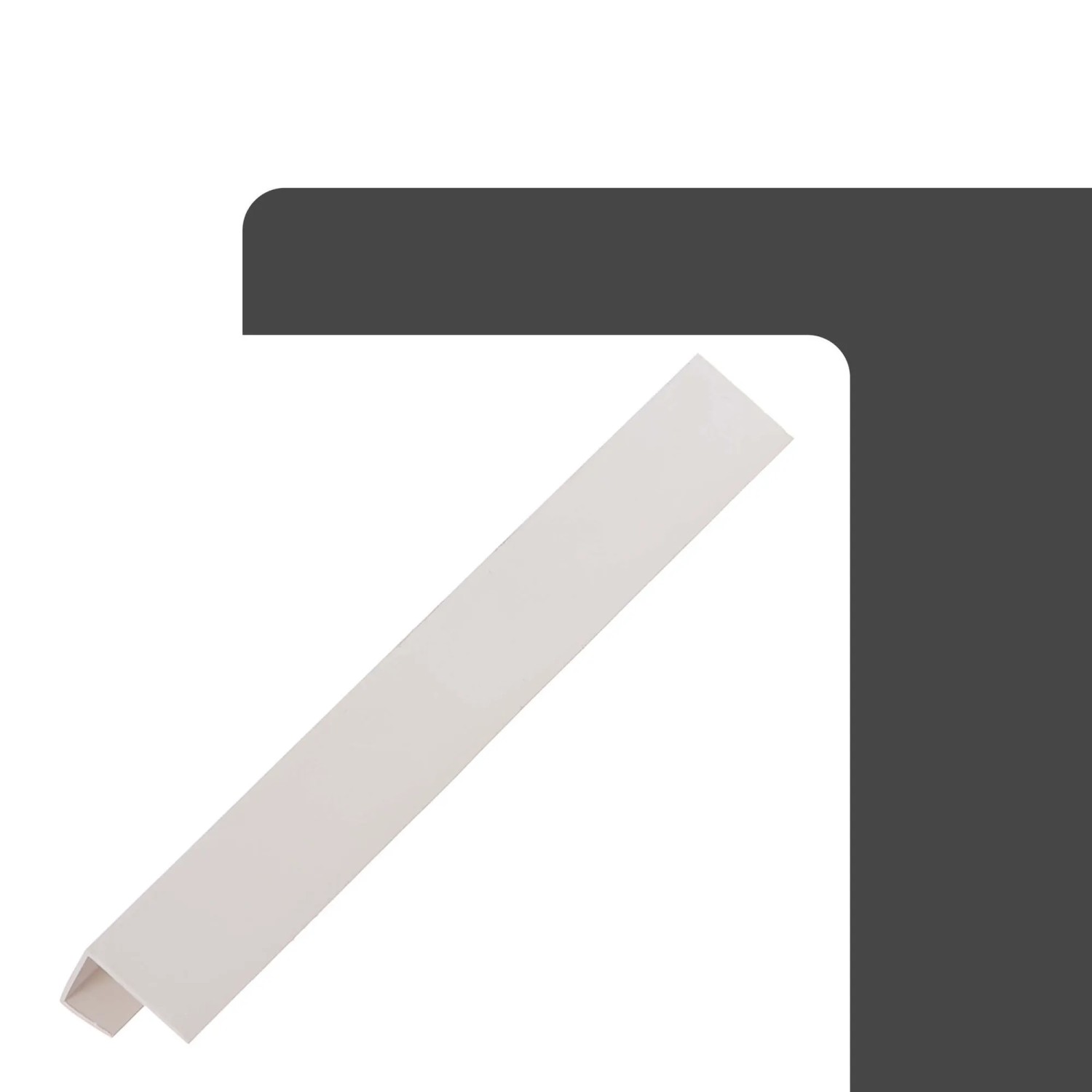 Weißes Protektor Einfassprofil aus PVC für 12,5mm Gipskartonplatten, geeignet für präzise Abschlüsse.