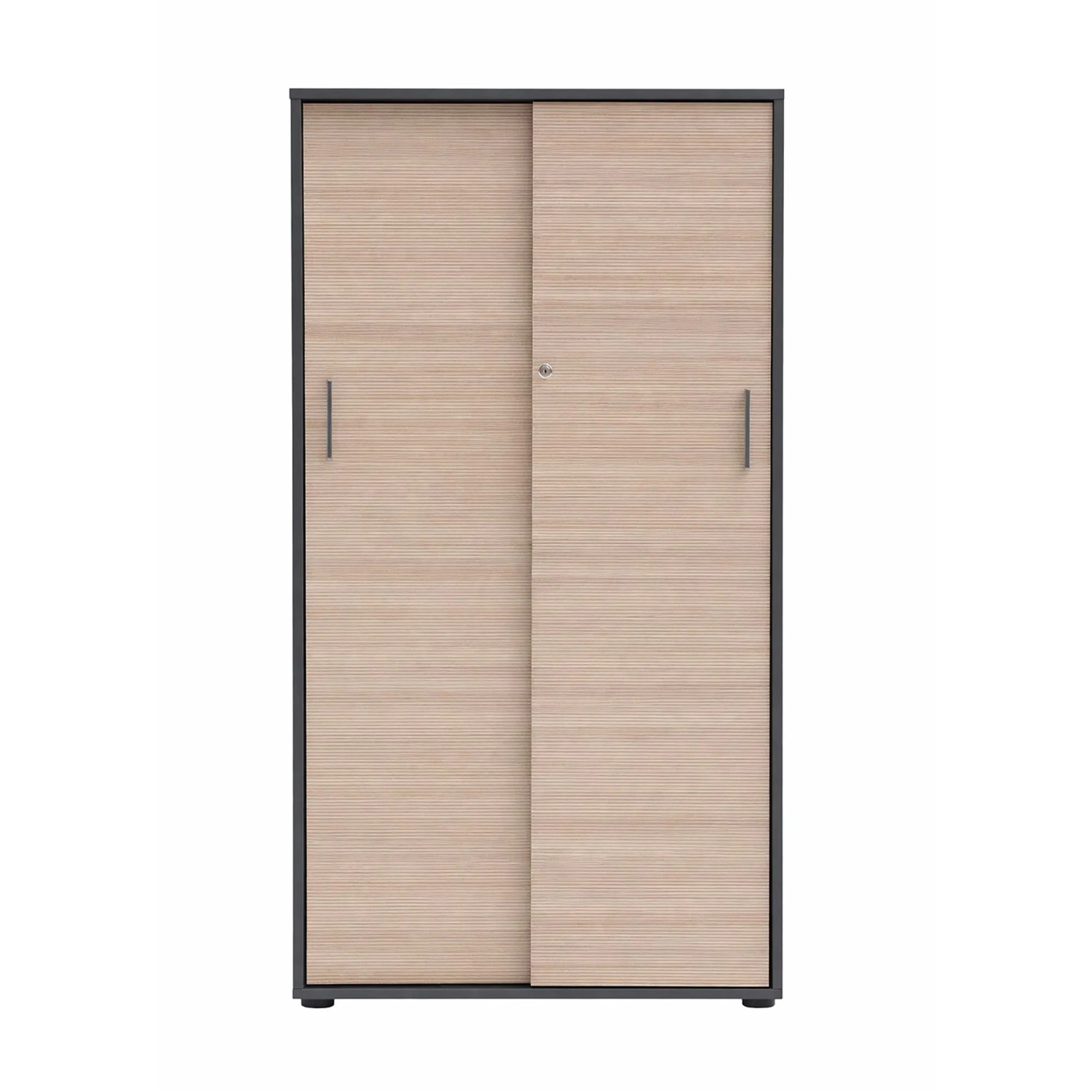 Schildmeyer Hochschrank Metz Schiebetür 150 cm x 80,1 cm x 38,2 cm Anthrazit