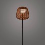 Schwarze LED Stehleuchte Askia mit Rattan-Schirm, 120cm, für stimmungsvolle Beleuchtung im Innen- und Außenbereich.