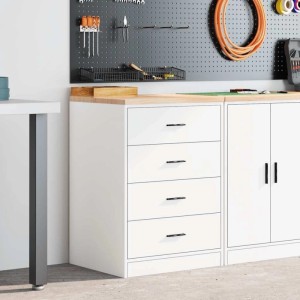 vidaXL Garagen-Aufbewahrungsschrank Weiß 60x51x85 cm Massivholz Kiefer 860598
