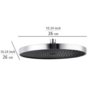 Wenko Kopfbrause Softwater, 26 cm, chromfarben/schwarz, aus ABS-Kunststoff.