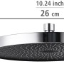Wenko Kopfbrause Softwater, 26 cm, chromfarben/schwarz, aus ABS-Kunststoff.