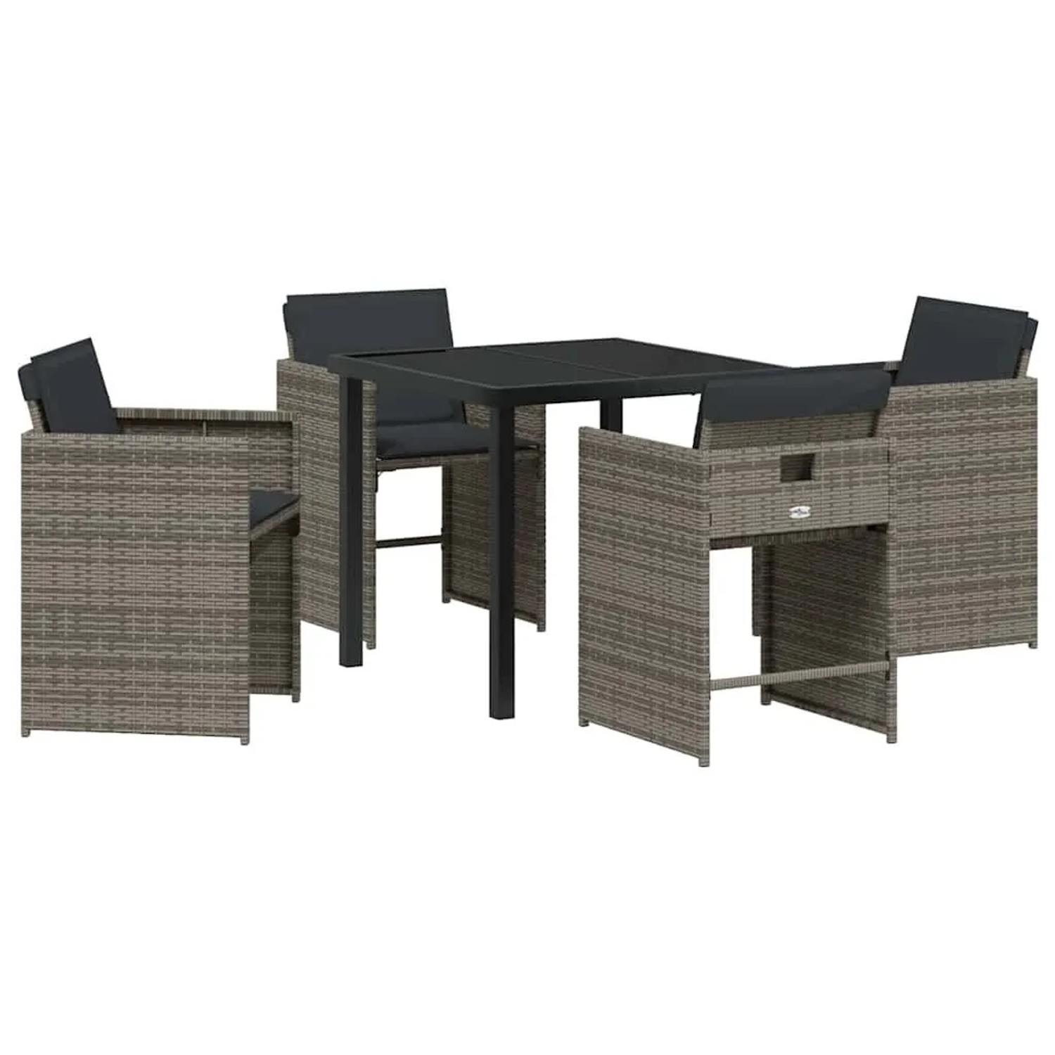 vidaXL Garten Essgruppe 5-Tlg Grau Poly-Rattan 3380693 günstig online kaufen