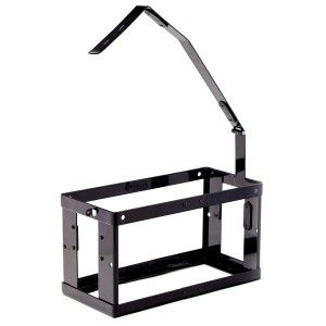 Schwarze Metall Halterung für 10 Liter Kraftstoffkanister, Benzinkanister Halterung.