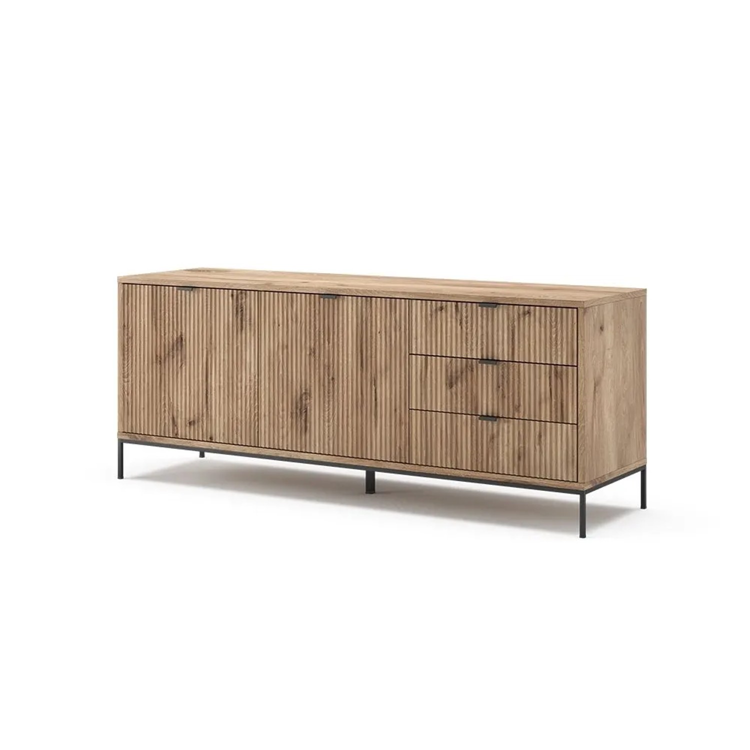 Vicco Lowboard Eliza Viking Oak 150 x 60 mit 3 Schubladen 2 Türen