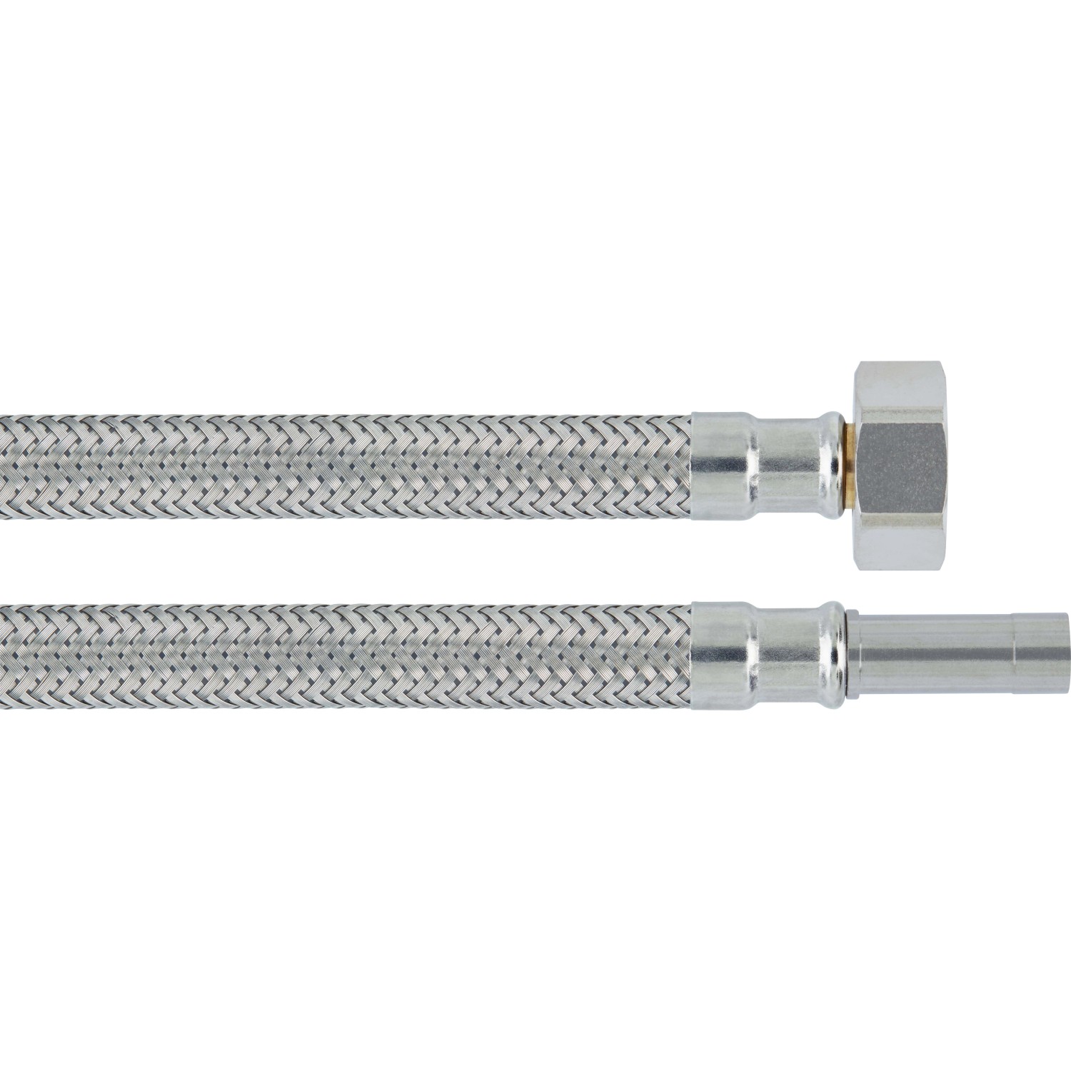 Flexibler Verbindungsschlauch aus Edelstahl, 18,6 mm (G 1/2) x 10 mm x 400 mm.