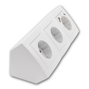 McPower Steckdosenblock Flair 3-Fach Weiß USB AUSB C