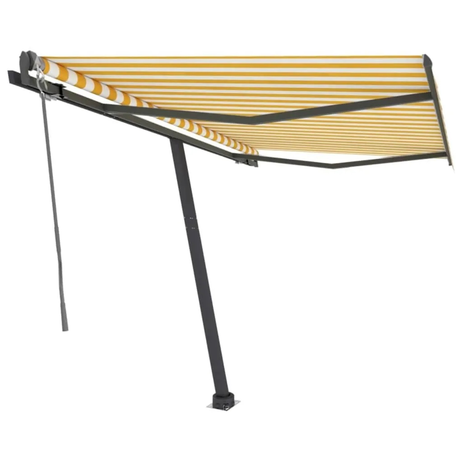 vidaXL Standmarkise Automatisch 350x250 cm Gelb/Weiß 3069728