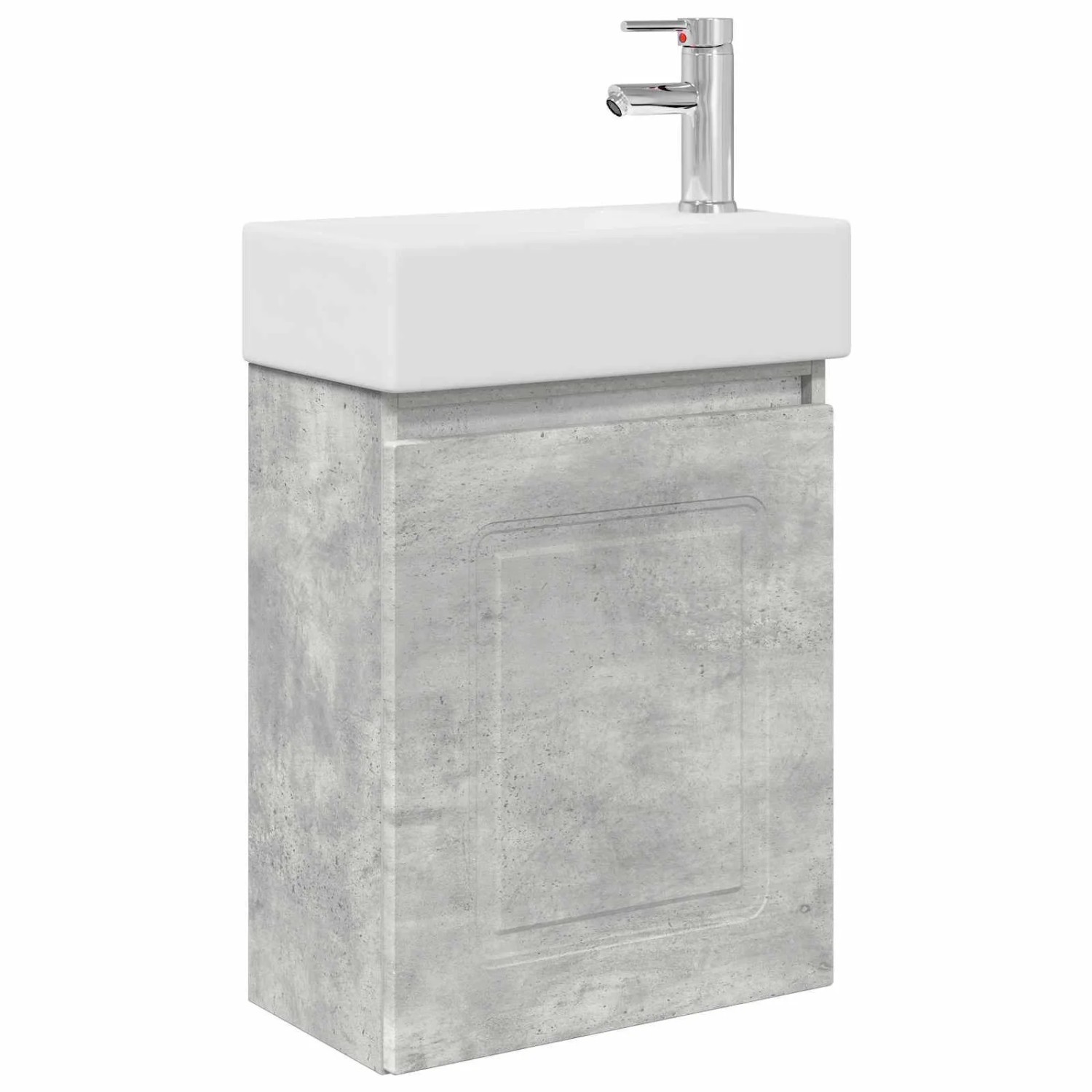 vidaXL Badezimmer Waschtischunterschrank mit Wasserhahn Betongrau 889474