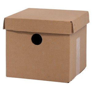 Dobar Hummelkasten Austauschset: Karton mit Einflugloch für Nistmaterial.