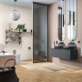 Badezimmerwand in Schiefergrau mit CREATE! Buntlack Lotta seidenmatt gestrichen.