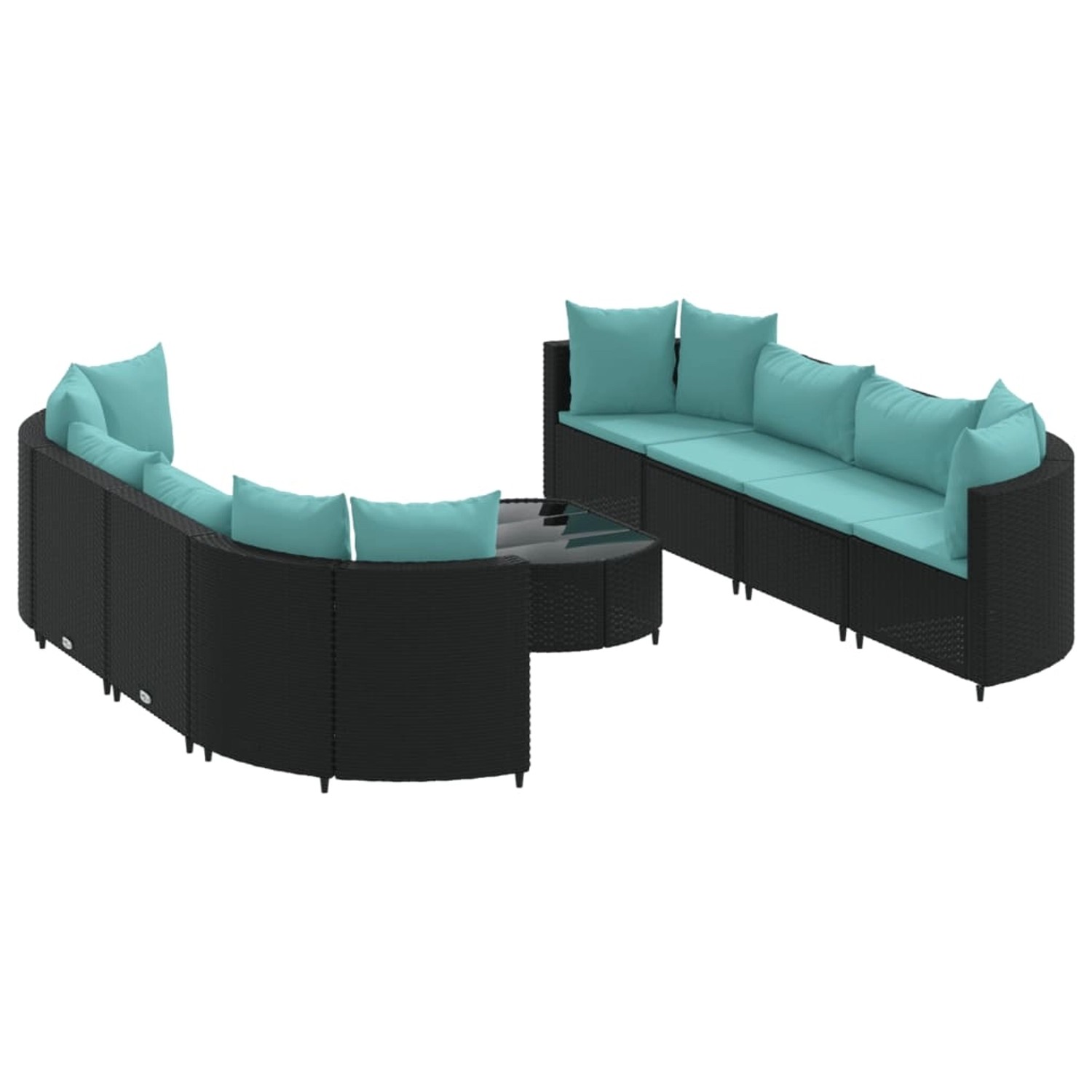 vidaXL 9-tlg Garten-Sofagarnitur mit Kissen Schwarz Poly Rattan Modell 194 günstig online kaufen