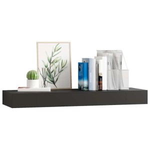 vidaXL Schweberegal mit Schublade Schwarz 80x25x8 cm 288206