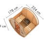 Karibu Fass-Sauna 1 Set, naturbelassen, mit Ofen (9 kW), Innenansicht mit Maßen.