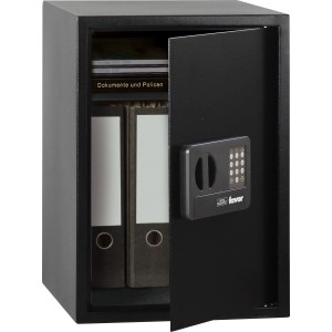 Burg-Wächter Möbeltresor Favor S 9 E, Tresor mit elektronischem Schloss und offenstehender Tür.