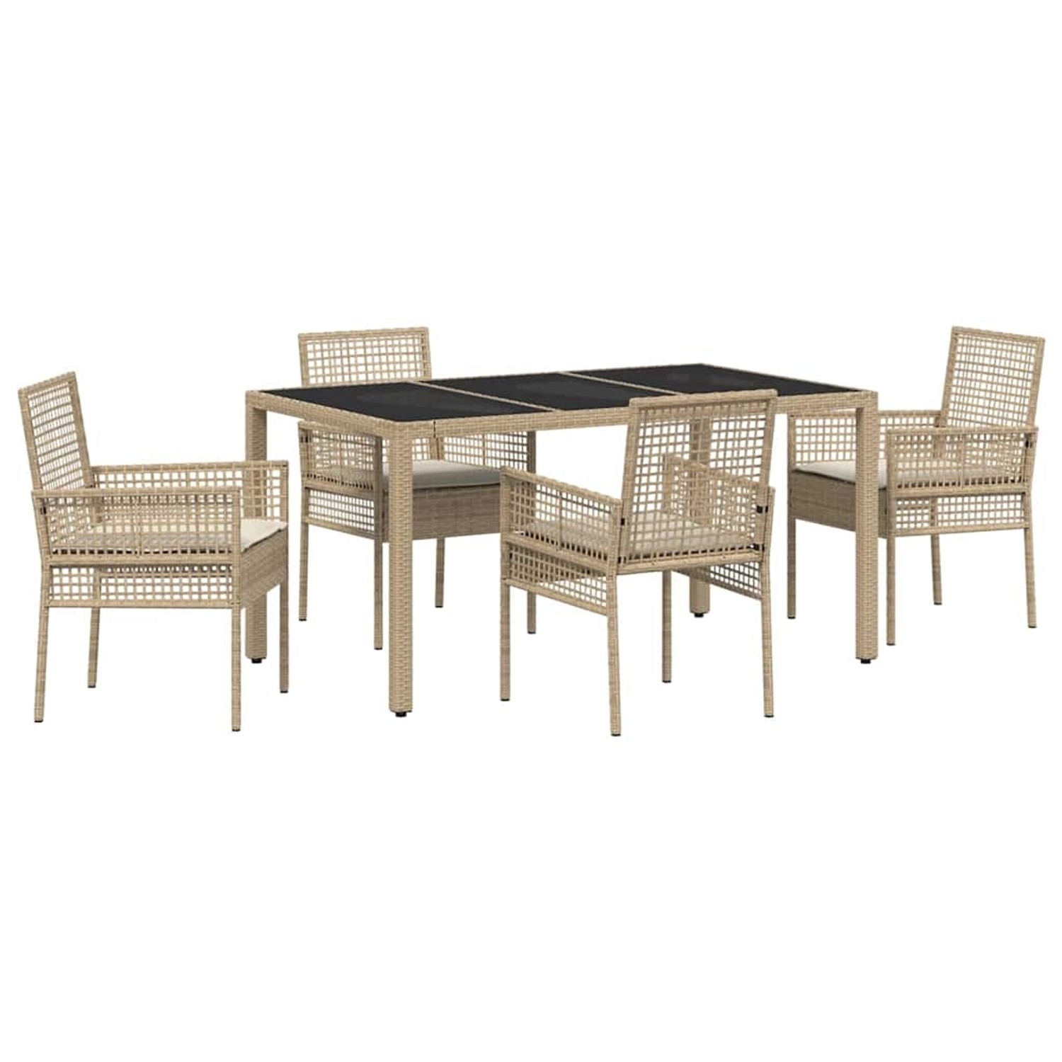 vidaXL Garten Essgruppe 5-Tlg Beige Poly Rattan 3334889 günstig online kaufen