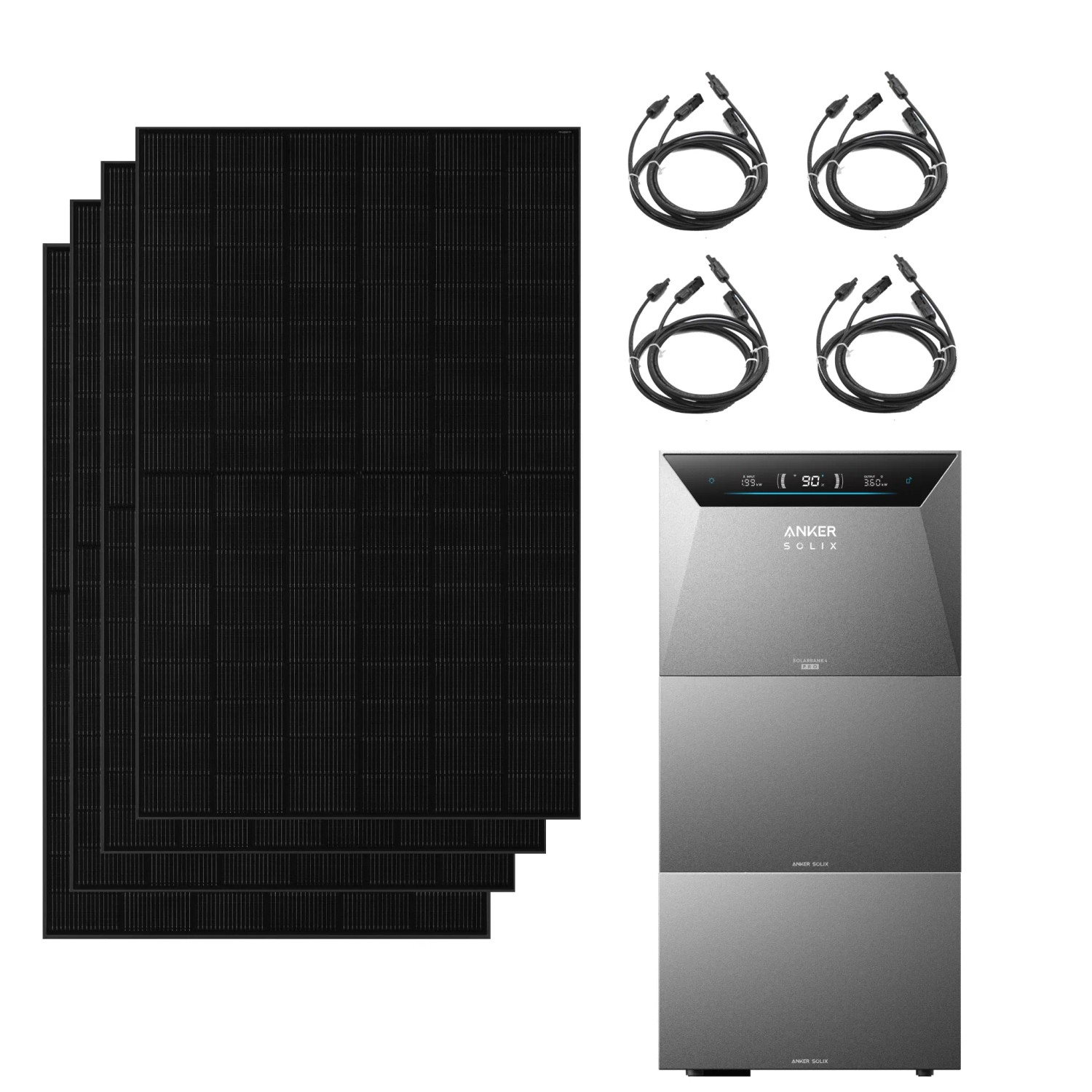Anker SOLIX Solarbank 4 E5000 Pro Mit 2000W Bifaziale Solarmodule mit 2 BP5000 Erweiterungsakku