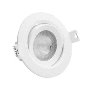 Weißer, schwenkbarer LUXULA LED Einbauspot mit CCT-Funktion, 7W, 718lm und IP44 Schutz.